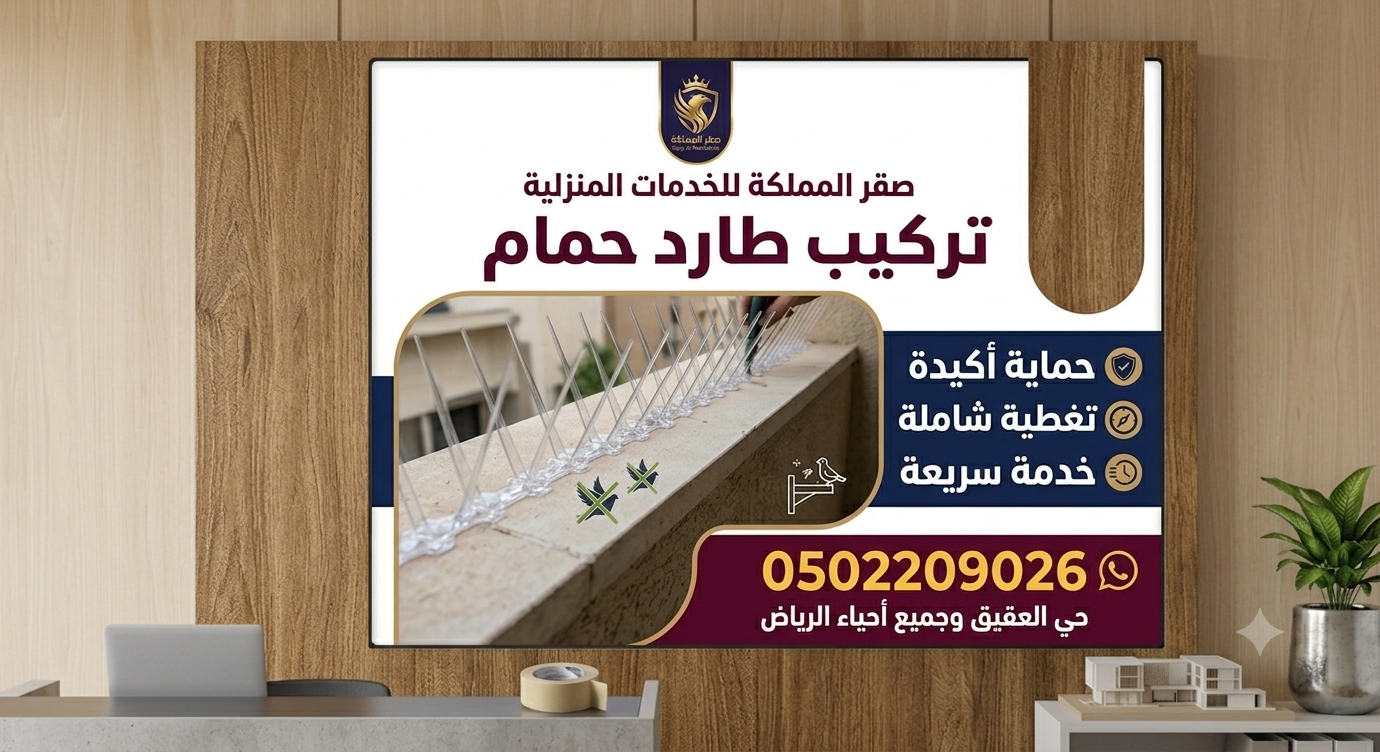 تركيب طارد حمام في حي العقيق الرياض – صقر المملكة 0502209026